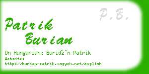 patrik burian business card